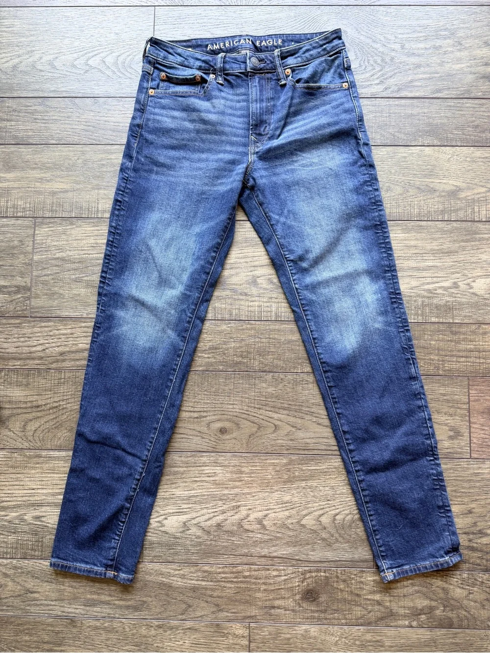 American Eagle Outfitters Airflex+ Dark Blue Skinny Jeans
